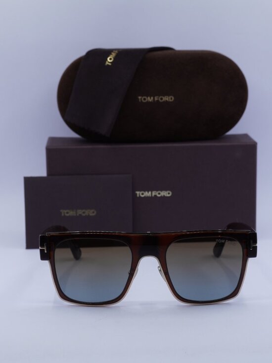 Tom Ford Edwin FT1073 48F Square Sunglasses - Brown / Havana / Brown